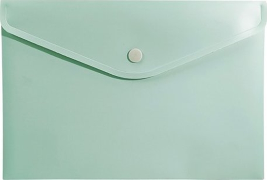 Изображение Biurfol Teczka kopertowa koperta na zatrzask A5 PP zielona soft touch BIURFOL