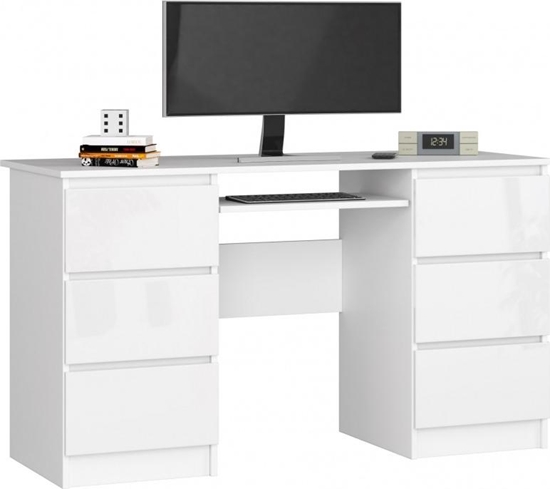 Изображение Biurko Fabryka Mebli Akord A-11 Biae z poyskiem 135 cm x 50 cm