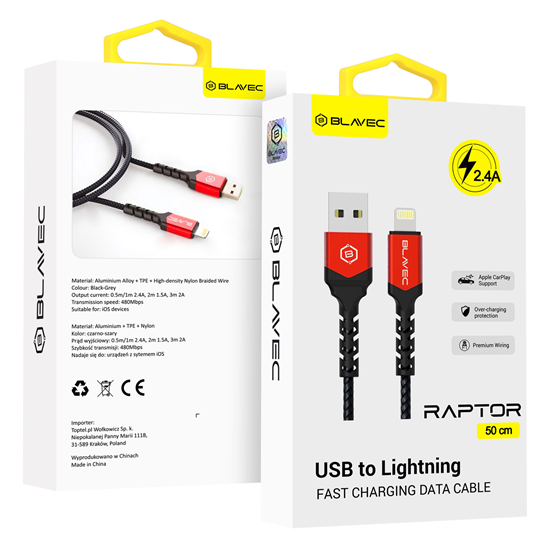 Picture of Blavec Cable Raptor braided - USB to Lightning - 2
