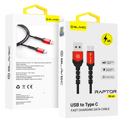 Picture of Blavec Cable Raptor braided - USB to Type C - 3A 0