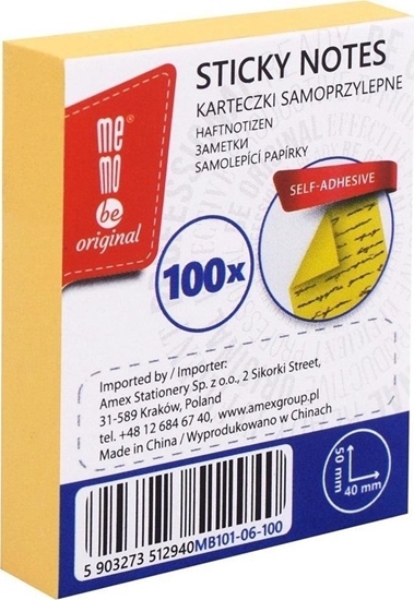 Picture of Bloczek samoprzylepny 40x50mm 100K óty MemoBe