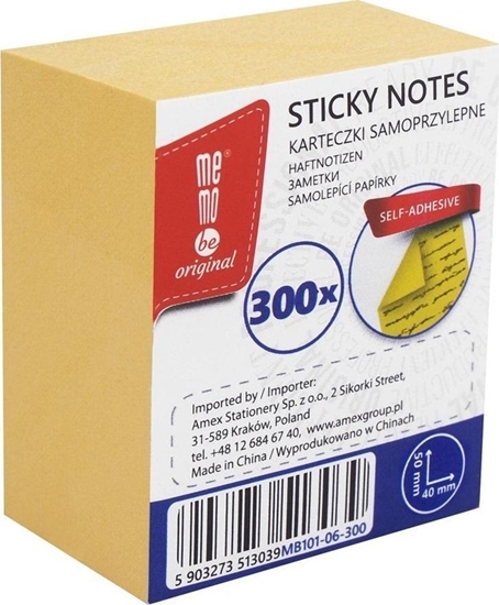 Picture of Bloczek samoprzylepny 40x50mm 300K óty MemoBe