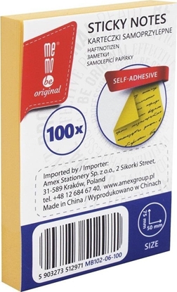 Picture of Bloczek samoprzylepny 50x75mm 100K óty MemoBe