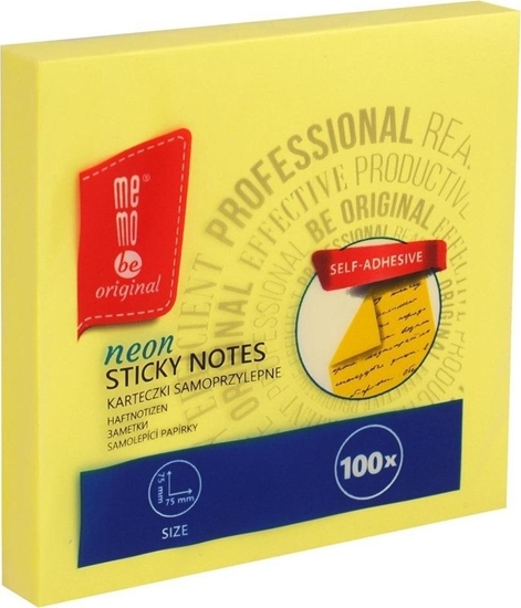 Изображение Bloczek samoprzylepny 75x75mm 100K neon MemoBe