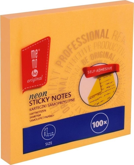 Picture of Bloczek samoprzylepny 75x75mm 100K neon MemoBe