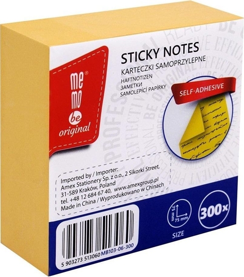 Picture of Bloczek samoprzylepny 75x75mm 300K óty MemoBe