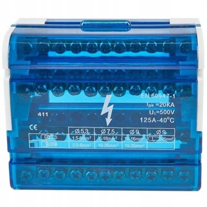 Picture of Blok rozdzielczy 4 pola 11 otworów