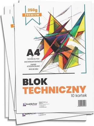 Picture of Blok techniczny A4 biay premium 250g (10szt)