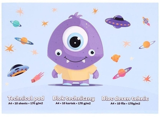 Изображение Blok techniczny A4/10K 170g Stworek