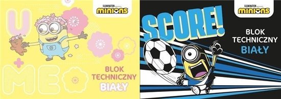Picture of Blok techniczny A4/10K biay Minionki