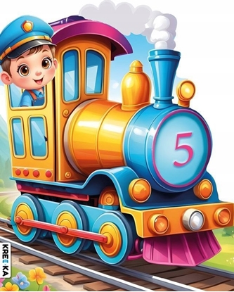 Attēls no Books And Fun Ksieczka Wykrojnik Lokomotywa z maszynist Books and fun