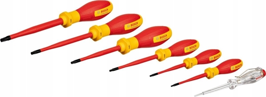Изображение Bosch Bosch VDE screwdriver set TX Professional, 7-piece (red/yellow, 6 VDE screwdrivers, phase tester SL3)