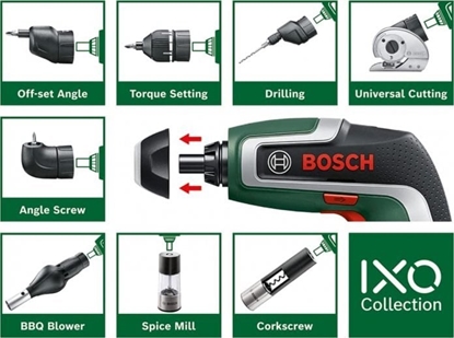 Изображение bosch powertools Bosch Cordless Screwdriver IXO 7 Set, 3.6V (green/Kolor: CZARNY, Li-Ion battery 2.0Ah)