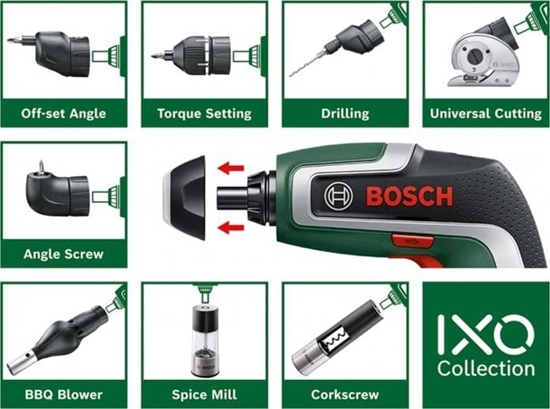 Изображение bosch powertools Bosch Cordless Screwdriver IXO 7 Set, 3.6V (green/Kolor: CZARNY, Li-Ion battery 2.0Ah)