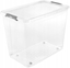 Picture of Box with lid on wheels clipbox Leo 59x38x47cm 74L transparent 4052396109795