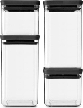Attēls no Brabantia 4x1 Brabantia TASTY+ Square Canister dark grey