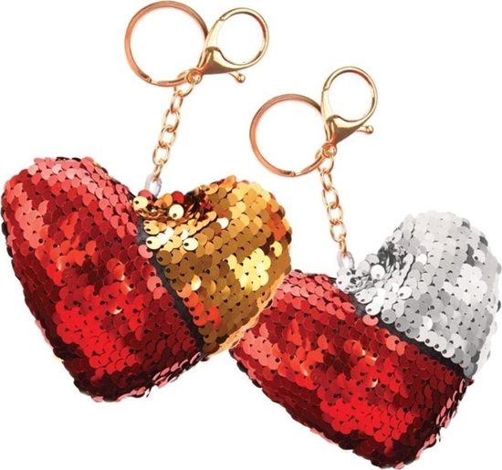 Изображение Breloczek serduszko cekiny dwustronne MIX