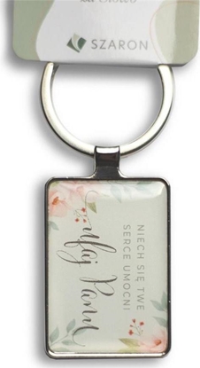 Attēls no Breloczek Szaron Brelok metalowy srebrny - Niech si twe serce