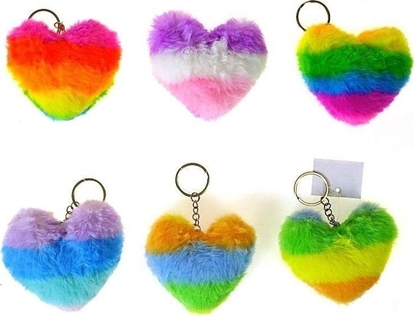 Picture of Brelok pluszowy serce 8x8cm MIX