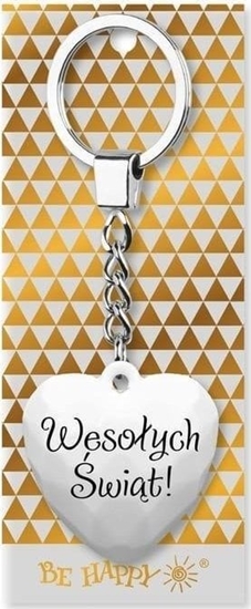 Picture of Brelok witeczny z napisem Wesoych wit biay