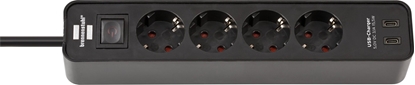 Изображение Brennenstuhl Steckdosenleiste Ecolor 4fach USB C 15.5W sw/sw