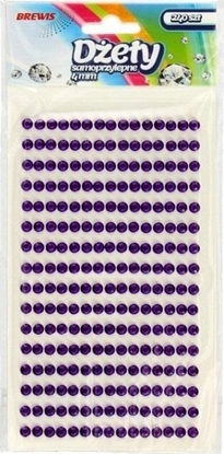 Attēls no BREWIS Dety samoprzylepne fioletowe 4mm 240szt