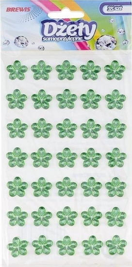 Picture of BREWIS Dety samoprzylepne kwiatki zielone 35szt