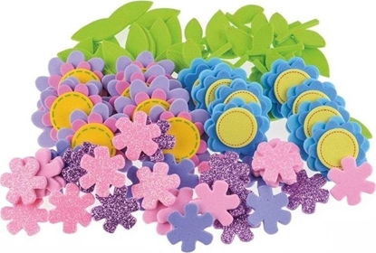 Изображение BREWIS Naklejki z pianki kwiatki 85szt