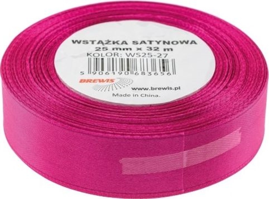 Изображение BREWIS Wstka satynowa 25mm/32mm kolor 27 fuksja Brewis