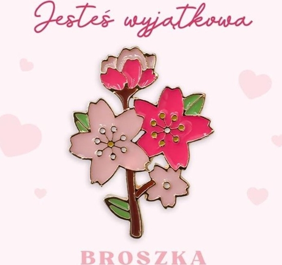 Picture of Broszka na prezent z czterema róowymi kwiatami
