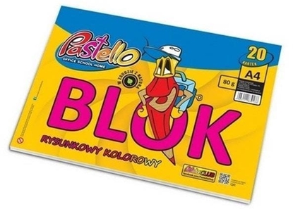 Picture of BTS Blok rysunkowy A4 80g kolorowy 20 kartek