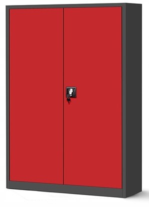 Picture of Büro Aktenschrank JAN II, 1150 x 1850 x 400 mm, anthrazit-rot