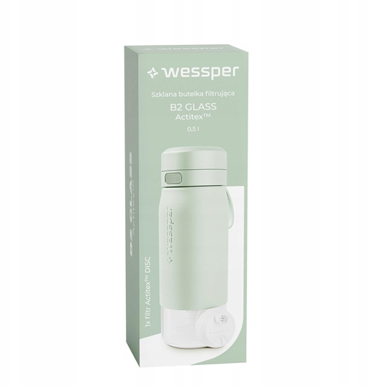 Изображение Butelka filtrujca Wessper B2 GLASS Actitex 500ml Mint (WES270-500-MT_K)