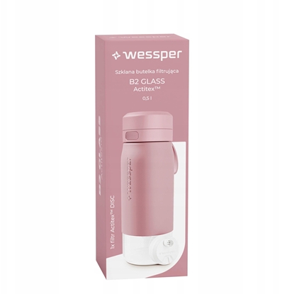Изображение Butelka filtrujca Wessper B2 GLASS Actitex 500ml Pink (WES270-500-PK_K)