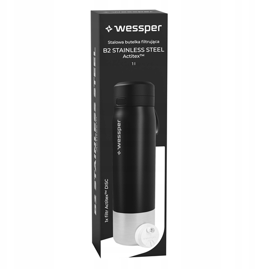 Изображение Butelka filtrujca Wessper B2 STAINLESS STEEL Actitex 1000ml Black (WES276-1000-BK_K)