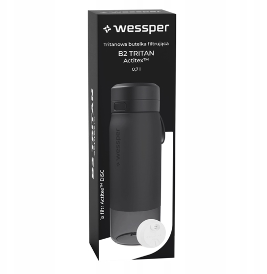 Изображение Butelka filtrujca Wessper B2 TRITAN Actitex 700ml Black (WES273-700-BK_K)