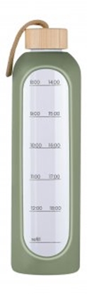 Picture of Butelka szklana KiCA Hydro Glass 1000 ml - oliwkowa