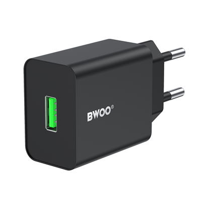 Attēls no BWOO wall charger CDA249 5V 2,4A USB-A, black