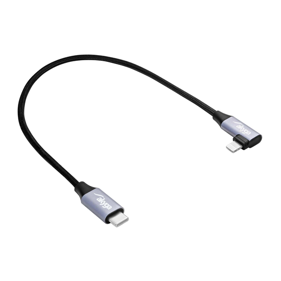 Изображение Kabel USB Akyga USB-C - Lightning 0.3 m Czarny (AK-USB-55)