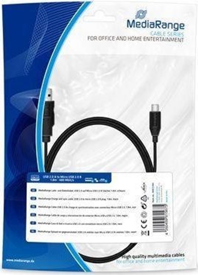 Picture of CABLE USB2.0 TO MICRO-USB 1.8M/MRCS184 MEDIARANGE