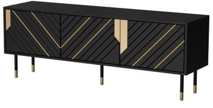 Изображение Cama Szafka RTV 3D MOUNTAIN 154x40x55 czarny + zoty