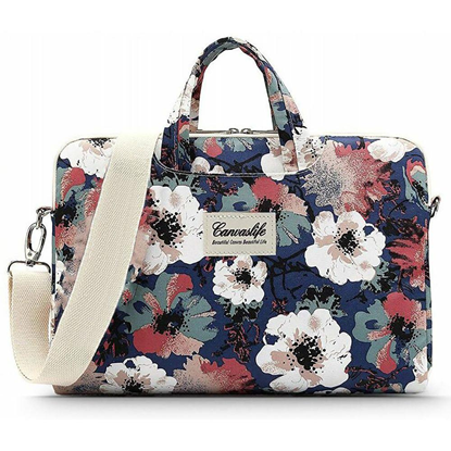 Picture of Canvaslife Canvaslife Briefcase 15-16'' Laptop Bag - Navy Blue and White