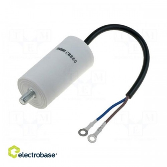 Изображение Capacitor: motors, run; 16uF; 450V; ¨40x70mm; -25÷70°C; ±5%; 3000h