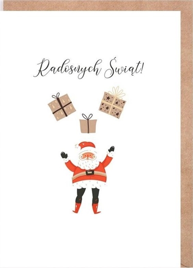 Изображение Cardie Kartka Boe Narodzenie Mikoaj z prezentami K139