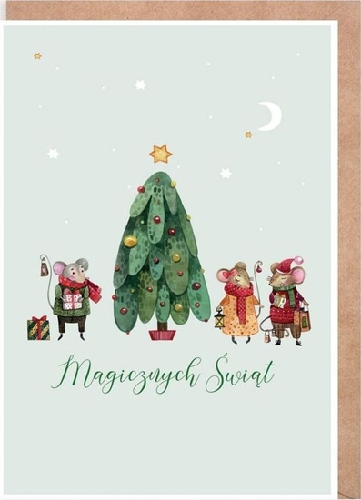 Picture of Cardie Kartka Boe Narodzenie Myszki przy choince K141