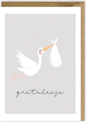 Attēls no Cardie Kartka okolicznociowa Bocian, eko koperta K040