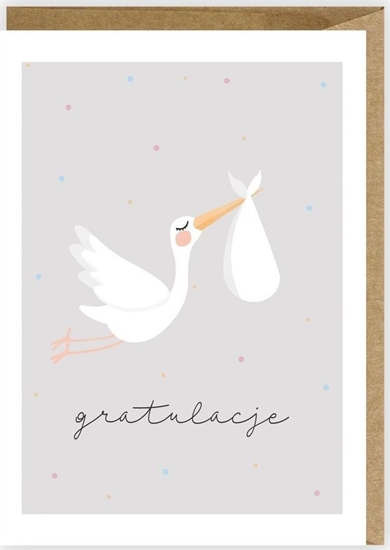 Изображение Cardie Kartka okolicznociowa Bocian, eko koperta K040