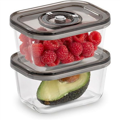 Attēls no Caso  Glass Vacuum Containers with Plastic Lid (2 pcs)  VacuBoxx Eco-Duo S  Transparent 4038437011753