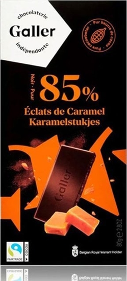 Picture of Chocolate tablet Galler Noir Eclats De Caramel, 80 g