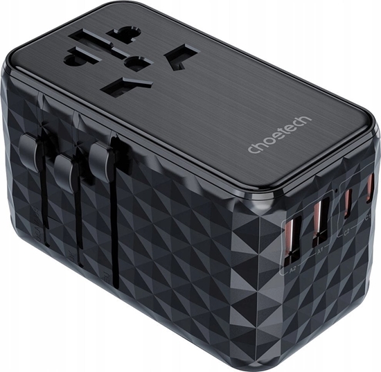 Picture of Choetech Adapter podróny Choetech PD6028 EU / US / AUS / UK 2x USB-C 2x USB-A 100W - czarny